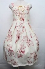 画像1: Emily Temple cute / トゥシューズBUNNYワンピース  オフｘレッド S-26-03-15-039-ET-OP-HR-ZS (1)