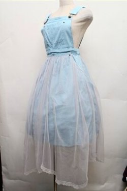 画像3: axes femme / デニムＸチュールジャンスカ  サックス S-26-03-15-040-AX-OP-HR-ZS