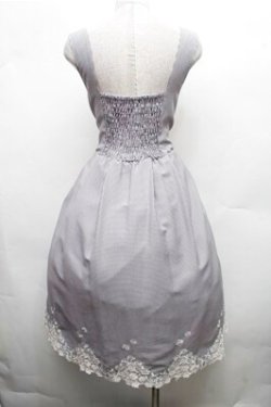 画像2: axes femme / ギンガムチェック裾刺繍ワンピース  黒ｘ白 S-26-03-15-042-AX-OP-HR-ZS