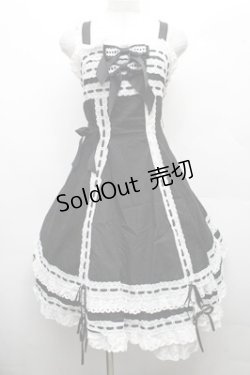 画像1: BABY,THE STARS SHINE BRIGHT / Marquiseジャンパースカート  黒ｘ白 S-26-03-15-046-BA-OP-HR-ZS