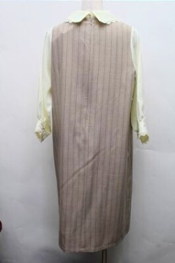 画像2: axes femme / 襟付きサックワンピース  キナリｘベージュ S-26-03-15-048-AX-OP-HR-ZS