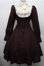 画像1: Innocent World / バイオリンフレアーワンピース  ワイン S-26-03-15-052-IW-OP-AS-ZS (1)