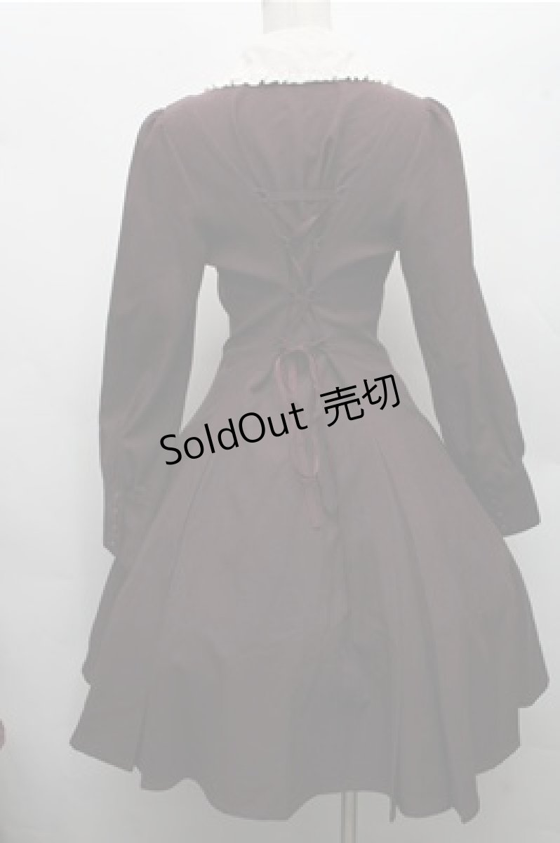 画像2: Innocent World / バイオリンフレアーワンピース  ワイン S-26-03-15-052-IW-OP-AS-ZS (2)