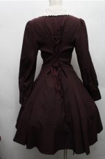 画像2: Innocent World / バイオリンフレアーワンピース  ワイン S-26-03-15-052-IW-OP-AS-ZS (2)