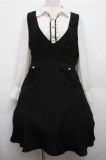 画像1: axes femme / ブラウス風ドッキングワンピース  黒ｘ白 S-26-03-15-056-AX-OP-HR-ZS (1)