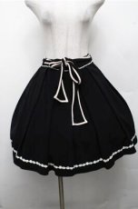 画像1: mille fille closet by LODISPOTTO / 裾レースフレアースカート  黒 S-26-03-15-061-LO-SK-HR-ZS (1)