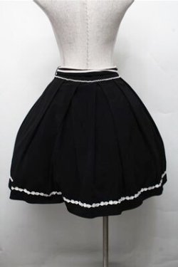 画像2: mille fille closet by LODISPOTTO / 裾レースフレアースカート  黒 S-26-03-15-061-LO-SK-HR-ZS
