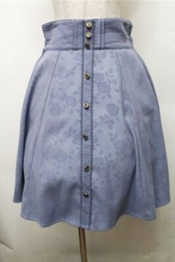 画像1: axes femme / スエード調花柄スカート  ブルー S-26-03-15-063-AX-SK-HR-ZS