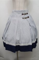 画像1: axes femme / ビット付きバイカラーストライプスカート  白ｘ紺 S-26-03-15-066-AX-SK-HR-ZS (1)