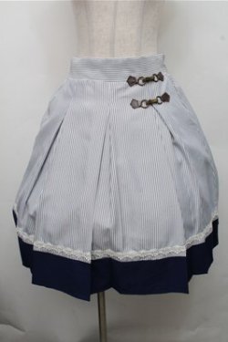 画像1: axes femme / ビット付きバイカラーストライプスカート  白ｘ紺 S-26-03-15-066-AX-SK-HR-ZS