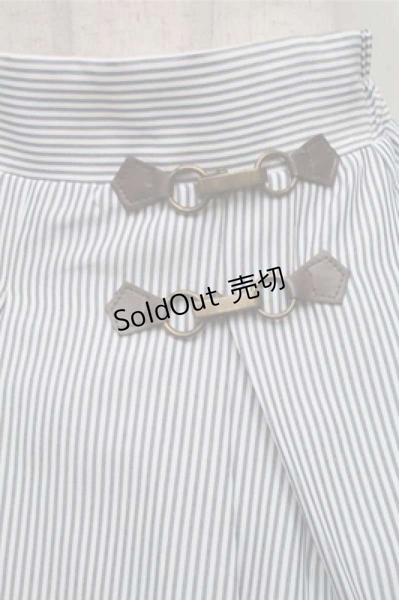 画像3: axes femme / ビット付きバイカラーストライプスカート  白ｘ紺 S-26-03-15-066-AX-SK-HR-ZS (3)