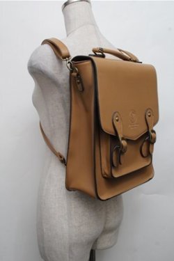 画像1: axes femme / コバ配色サッチェルバッグ  キャメル S-26-03-15-012-AX-BG-HR-ZS