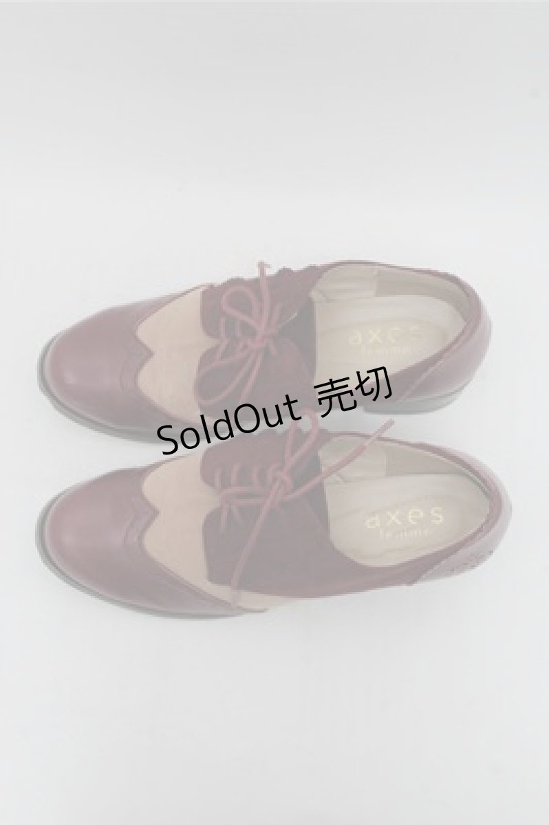 画像4: axes femme / 配色スエードオックスフォード M ワイン S-26-03-15-017-AX-SH-HR-ZS (4)