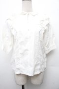 axes femme / フリルブラウス  白 S-26-03-15-019-AX-BL-HR-ZS
