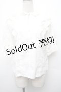 axes femme / フリルブラウス  白 S-26-03-15-019-AX-BL-HR-ZS