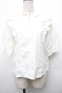 画像1: axes femme / フリルブラウス  白 S-26-03-15-019-AX-BL-HR-ZS