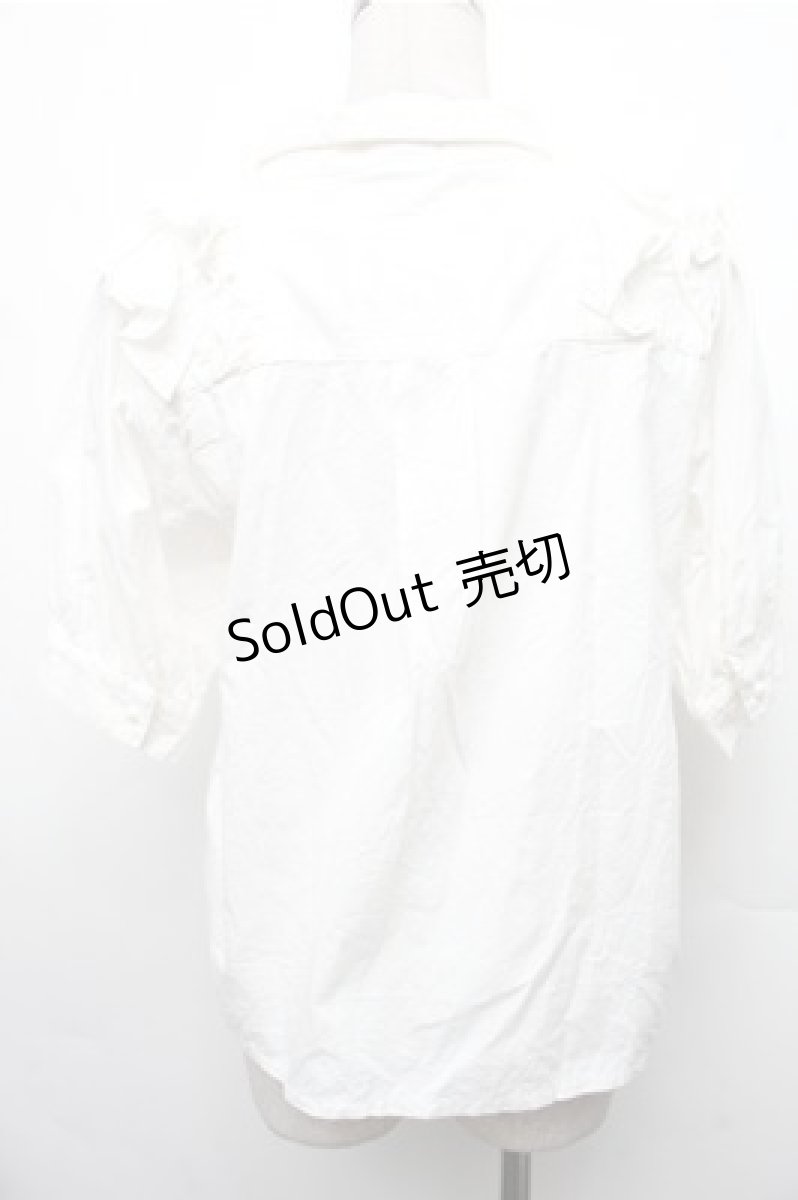 画像2: axes femme / フリルブラウス  白 S-26-03-15-019-AX-BL-HR-ZS (2)