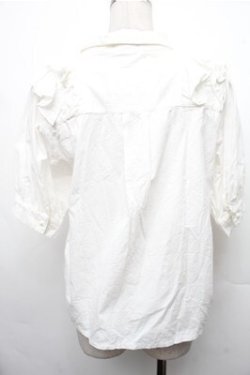 画像2: axes femme / フリルブラウス  白 S-26-03-15-019-AX-BL-HR-ZS