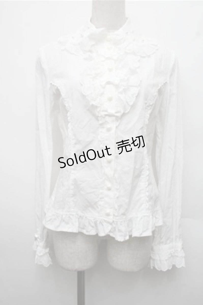 画像1: Angelic Pretty / お嬢様のパール襟ブラウス  白 S-26-03-15-020-AP-BL-AS-ZS (1)