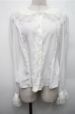 画像1: Angelic Pretty / ギャザーレースカラーブラウス  白 S-26-03-15-021-AP-BL-AS-ZS (1)
