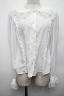 画像1: Angelic Pretty / ギャザーレースカラーブラウス  白 S-26-03-15-021-AP-BL-AS-ZS