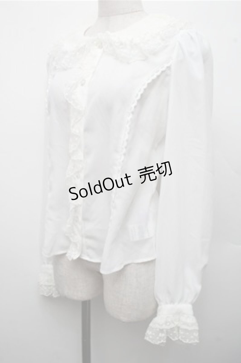 画像3: Angelic Pretty / ギャザーレースカラーブラウス  白 S-26-03-15-021-AP-BL-AS-ZS (3)