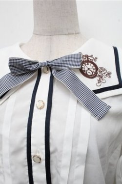 画像3: axes femme POETIQUE / 時計刺繍セーラーブラウス  白 S-26-03-15-022-AX-BL-HR-ZS