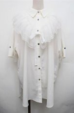画像1: axes femme / チュールフリルカラー付シャツ  白 S-26-03-15-023-AX-BL-AS-ZS (1)