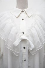 画像3: axes femme / チュールフリルカラー付シャツ  白 S-26-03-15-023-AX-BL-AS-ZS (3)