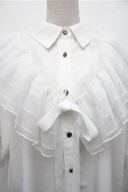 画像3: axes femme / チュールフリルカラー付シャツ  白 S-26-03-15-023-AX-BL-AS-ZS