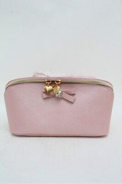 画像1: m petit by misako / AMハートヒキテポーチ  ピンク S-26-03-15-005-LO-ZA-AS-ZS