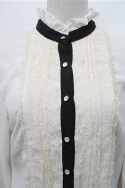 画像3: axes femme POETIQUE / タックレーススタンドネックブラウス  アイボリー S-26-03-15-025-AX-TO-HR-ZS