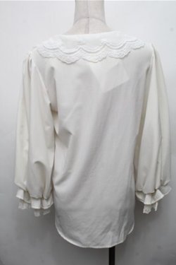 画像2: axes femme POETIQUE / スカラップ刺繍襟ブラウス  オフ S-26-03-15-026-AX-TO-HR-ZS