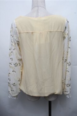 画像2: axes femme / 袖チュールレースプルオーバー  イエロー S-26-03-15-027-AX-TO-HR-ZS