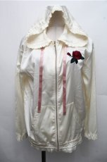 画像1: Ank Rouge / ローズ刺繍サテンパーカー  オフ S-26-03-15-030-CA-TO-AS-ZS (1)