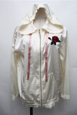 画像1: Ank Rouge / ローズ刺繍サテンパーカー  オフ S-26-03-15-030-CA-TO-AS-ZS