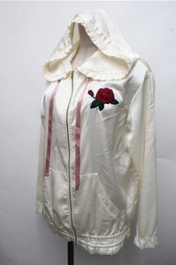 画像3: Ank Rouge / ローズ刺繍サテンパーカー  オフ S-26-03-15-030-CA-TO-AS-ZS