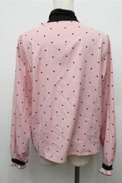 画像2: DearMyLove / ピンドットハートブラウス  ピンクｘ黒 S-26-03-15-033-EL-TO-AS-ZS