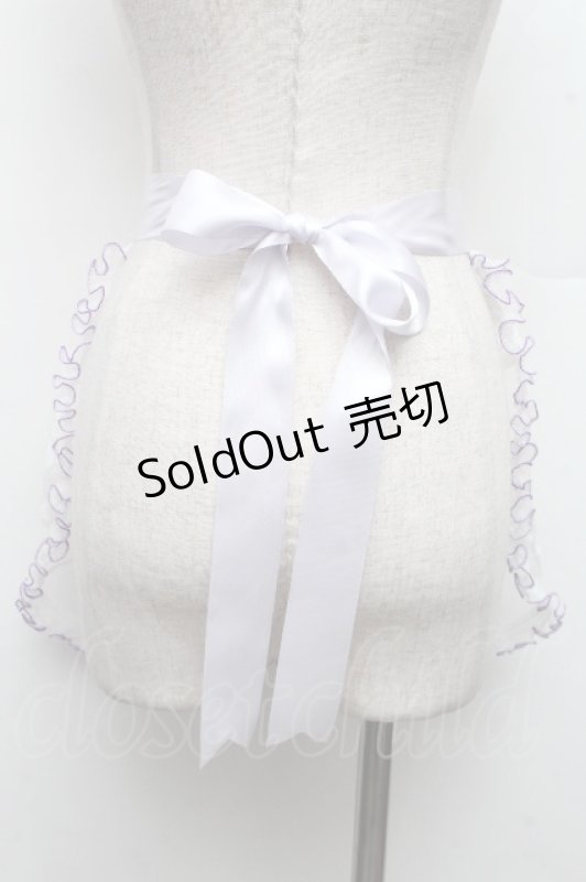 画像2: Nile Perch / オーガンジーフリルエプロン  白ｘラベンダー S-26-03-17-044-LO-OP-HR-ZS (2)