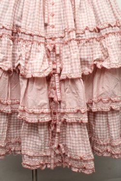 画像3: PINK HOUSE / ギンガムチェックパッチワークフリルスカート F ピンク S-26-03-17-053-LO-SK-SZ-ZS