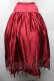 画像2: WONDERFUL WORLD / 裾リボンピンタックサテンスカート  ボルドー S-26-03-17-058-LO-SK-SA-ZS (2)