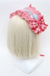 画像2: Nile Perch / チェック柄ヘッドドレス  赤 S-26-03-17-015-LO-ZA-HR-ZT651 (2)