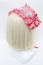画像2: Nile Perch / チェック柄ヘッドドレス  赤 S-26-03-17-015-LO-ZA-HR-ZT651 (2)