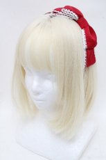 画像1: Chalmiere / グログランリボンカチューシャ  赤 S-26-03-17-021-0-AC-HR-ZT651-F002 (1)
