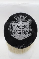 画像1: ALICE and the PIRATES / A/Pクラウンプリントベレー  黒 S-26-03-17-024-PA-AC-HR-ZS (1)