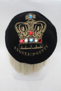 画像1: Angelic Pretty / Antique Crownベレー帽  黒 S-26-03-17-026-AP-AC-SZ-ZS