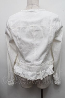 画像2: PINK HOUSE / すみれ刺繍入りデニムジャケット F ホワイト S-26-03-17-030-LO-JA-SZ-ZS