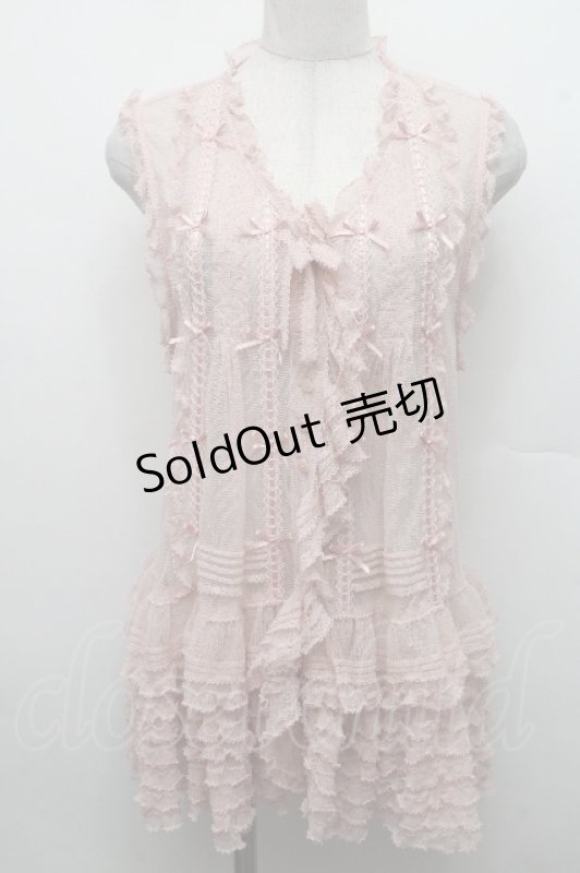 画像1: PINK HOUSE / ドットチュールレースベスト F ピンク S-26-03-17-033-LO-BL-SZ-ZS (1)