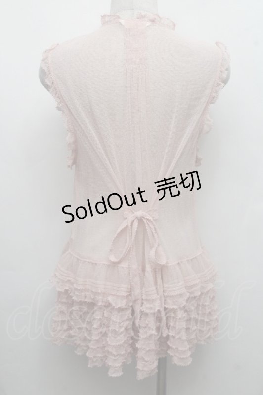 画像2: PINK HOUSE / ドットチュールレースベスト F ピンク S-26-03-17-033-LO-BL-SZ-ZS (2)