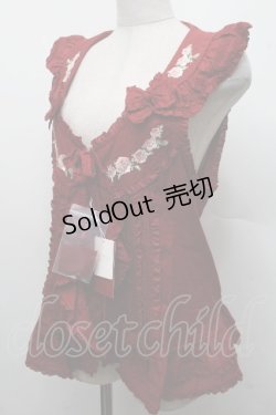 画像3: PINK HOUSE / エターナルローズ刺繍ベスト F 赤 S-26-03-17-038-LO-TO-SZ-ZS